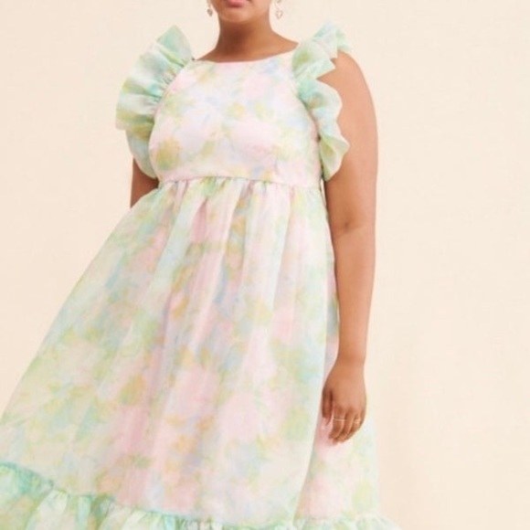 BNWT💚🌸 Selkie X Maison Armory XL Pastel Paints Romance Ruffle Gown 🌸💚 - Picture 5 of 6